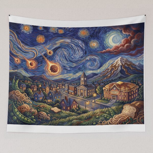 Item preview, Chewandswallow Starry Night Fantasy Landscape designed and sold by Bad-Decisions-Designs.
