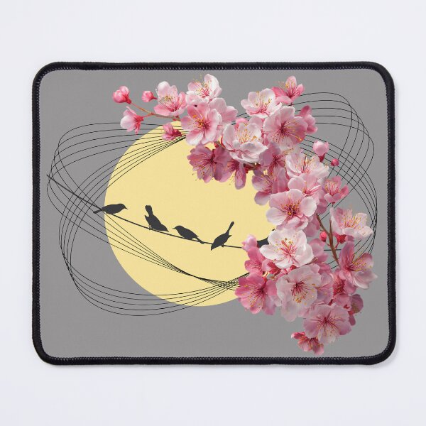 Item preview, Swallows and Flowers against the Sun, inside a circle. Swallows Blossoms. designed and sold by DSoriaDesign.