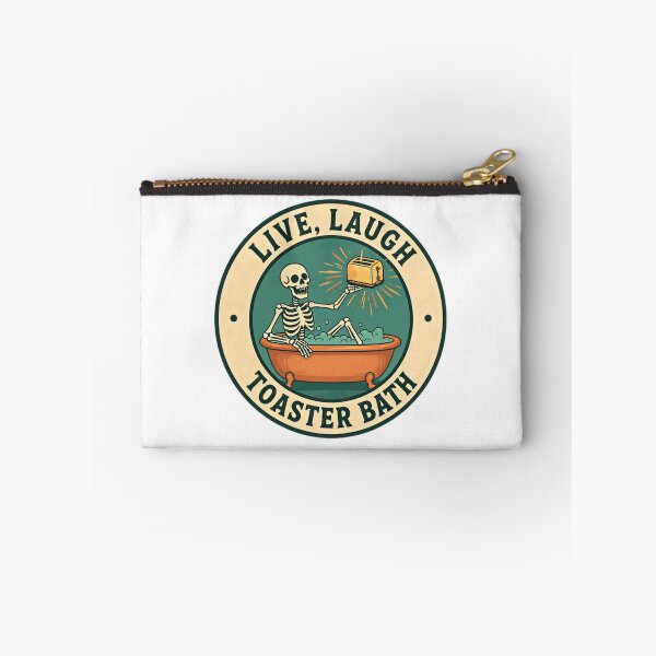 Item preview, Live, Laugh Toaster Bath Dark Humor Skeleton Sarcasm Meme designed and sold by SkeletonsDanger.