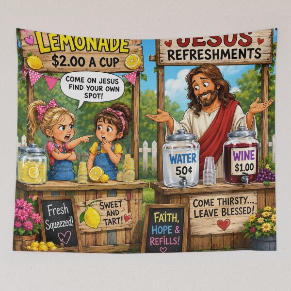 Item preview, Jesus And The Lemonade Stand designed and sold by DazzleKitty.