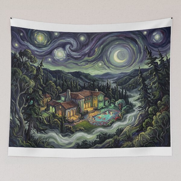 Item preview, Coldheart Canyon Starry Night Horror Landscape designed and sold by Bad-Decisions-Designs.