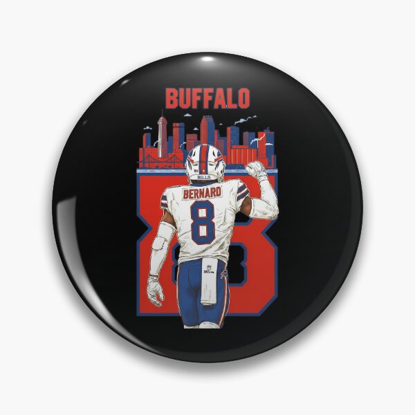 Item preview, Buffalo Bernard 8 Football Linebacker Defense City Skyline designed and sold by RaineeMcDaniel.