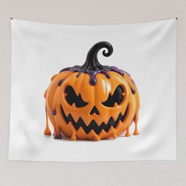 Item preview, Melting Orange Pumpkin Spooky Jack O Lantern designed and sold by YourColorsWall.