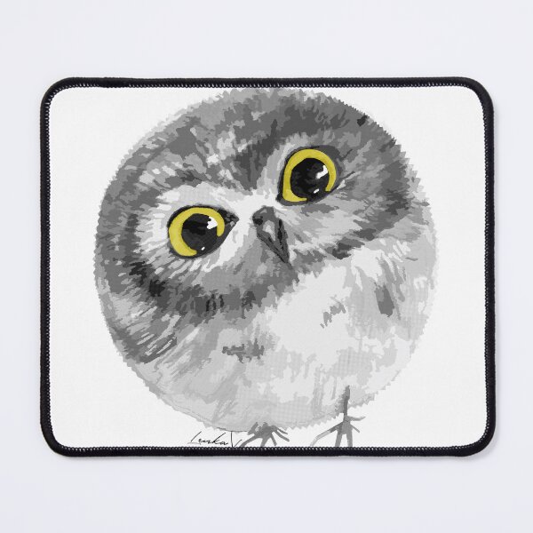 Item preview, Cute Rounded Owl Pencil Drawing designed and sold by Lenka Draws.