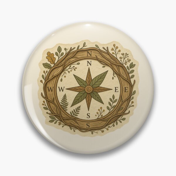 Item preview, Vintage Botanical Compass With Woven Vine Frame designed and sold by ITCHAWAWAA.