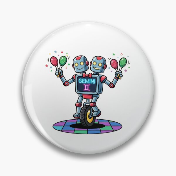 Item preview, Gemini Zodiac Retro Twin Robot on Unicycle designed and sold by Rare By Hero.