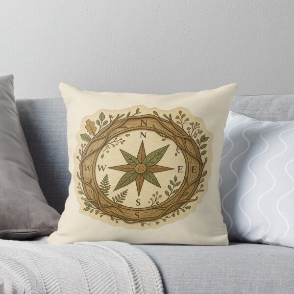 Item preview, Vintage Botanical Compass With Woven Vine Frame designed and sold by ITCHAWAWAA.