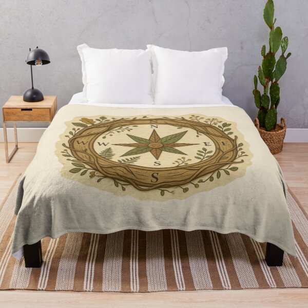 Item preview, Vintage Botanical Compass With Woven Vine Frame designed and sold by ITCHAWAWAA.