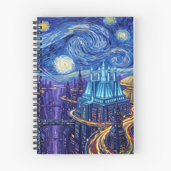 Item preview, Coruscant Starry Night Sci Fi Landscape designed and sold by Bad-Decisions-Designs.