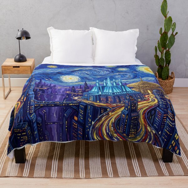 Item preview, Coruscant Starry Night Sci Fi Landscape designed and sold by Bad-Decisions-Designs.