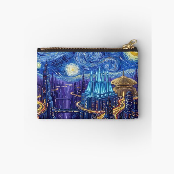 Item preview, Coruscant Starry Night Sci Fi Landscape designed and sold by Bad-Decisions-Designs.