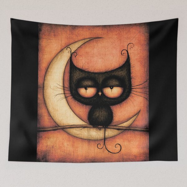 Item preview, A black cat on the moon. designed and sold by MagelliShop.