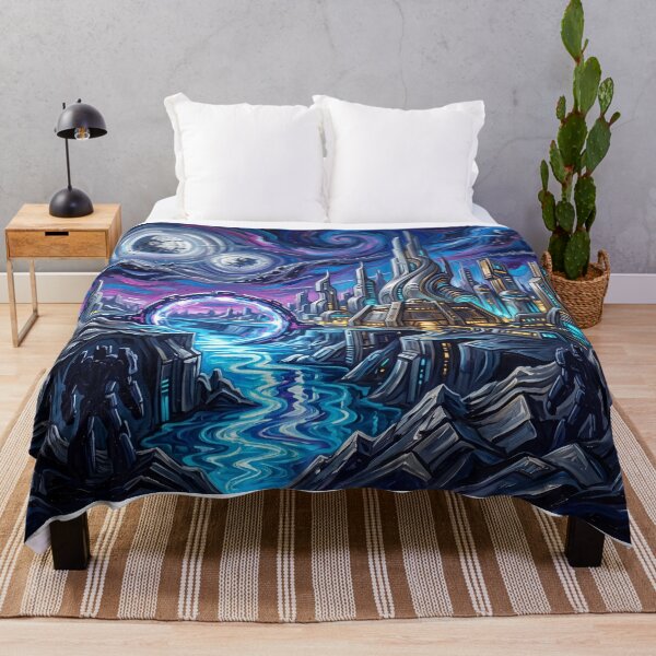 Item preview, Cybertron Starry Night Sci Fi Landscape designed and sold by Bad-Decisions-Designs.