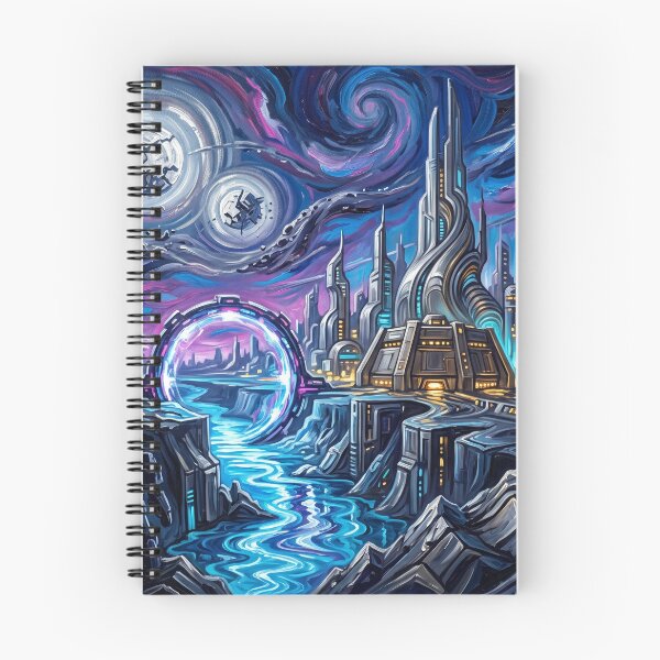 Item preview, Cybertron Starry Night Sci Fi Landscape designed and sold by Bad-Decisions-Designs.