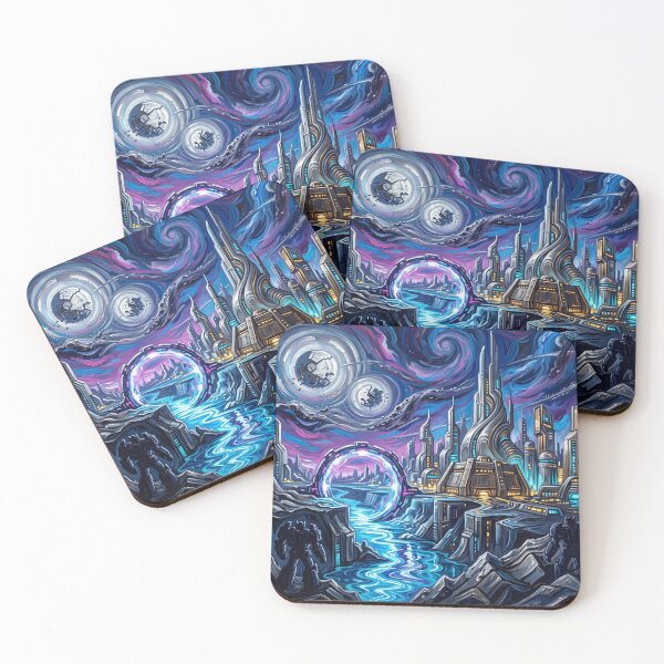 Item preview, Cybertron Starry Night Sci Fi Landscape designed and sold by Bad-Decisions-Designs.