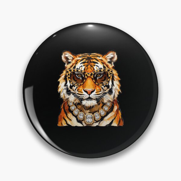 Item preview, Glam Tiger with Sunglasses and Gold Diamond Chain designed and sold by ViniBall.