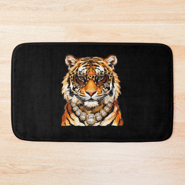 Item preview, Glam Tiger with Sunglasses and Gold Diamond Chain designed and sold by ViniBall.