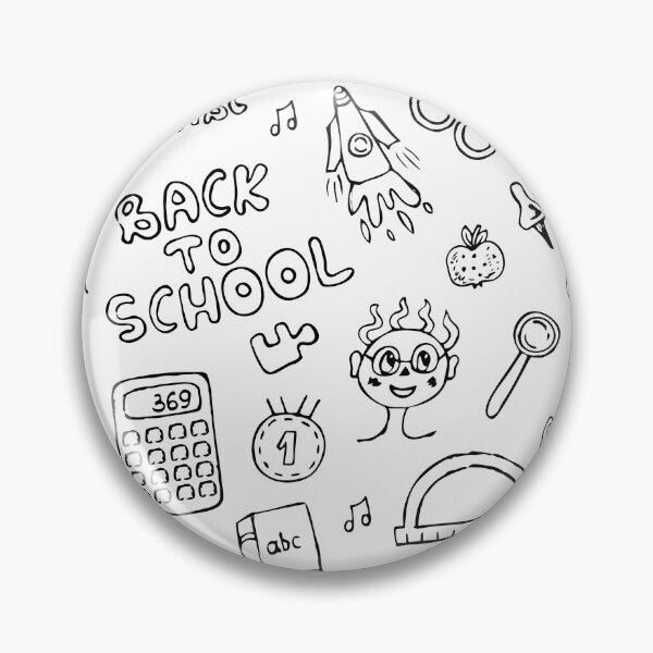 Item preview, Cute back to school black line hand drawn seamless pattern designed and sold by OM-lova.