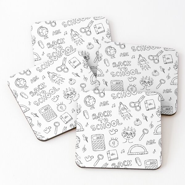 Item preview, Cute back to school black line hand drawn seamless pattern designed and sold by OM-lova.