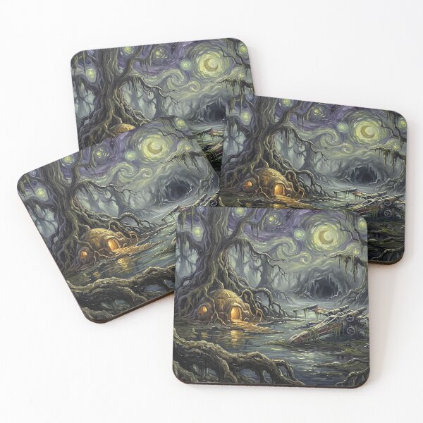 Item preview, Dagobah Starry Night Sci Fi Landscape designed and sold by Bad-Decisions-Designs.