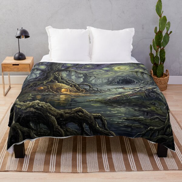 Item preview, Dagobah Starry Night Sci Fi Landscape designed and sold by Bad-Decisions-Designs.