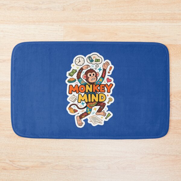Item preview, Monkey Mind Distracted Cartoon Sticker-Cute Overthinking Mental Health Art designed and sold by carestazafeli.