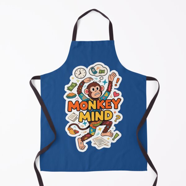 Item preview, Monkey Mind Distracted Cartoon Sticker-Cute Overthinking Mental Health Art designed and sold by carestazafeli.
