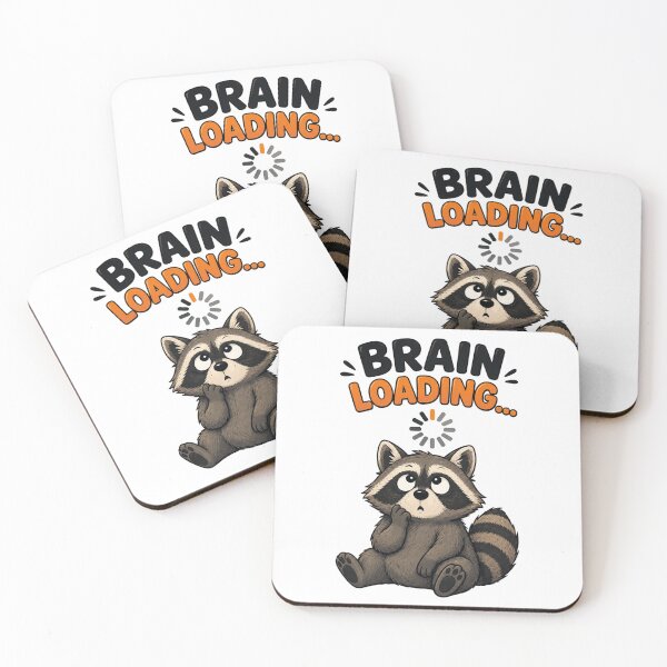 Item preview, Brain Loading... – Cute Confused Raccoon Cartoon Design designed and sold by Kiinaaa.