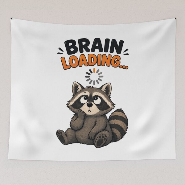 Item preview, Brain Loading... – Cute Confused Raccoon Cartoon Design designed and sold by Kiinaaa.