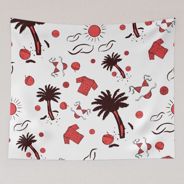 Item preview, Retro Summer Beach Pattern Red designed and sold by altastudio.