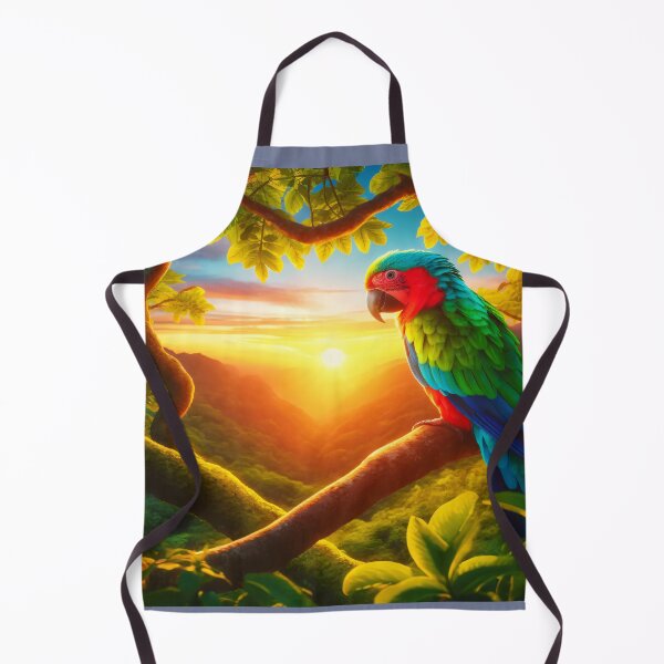 Item preview, Colorful Parrot at Sunset, Tropical Jungle Wall Art designed and sold by NarjaShop.