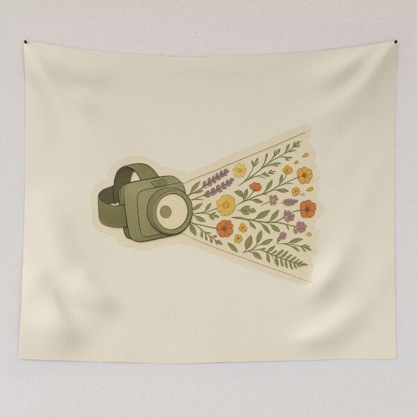 Item preview, Headlamp Casting Beam of Wildflowers Illustration designed and sold by ITCHAWAWAA.