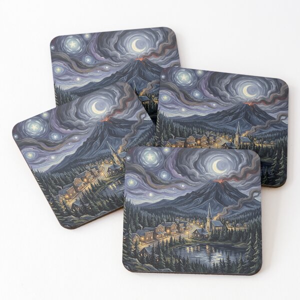 Item preview, Dante's Peak Starry Night Disaster Landscape designed and sold by Bad-Decisions-Designs.