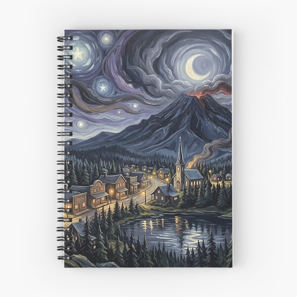 Item preview, Dante's Peak Starry Night Disaster Landscape designed and sold by Bad-Decisions-Designs.