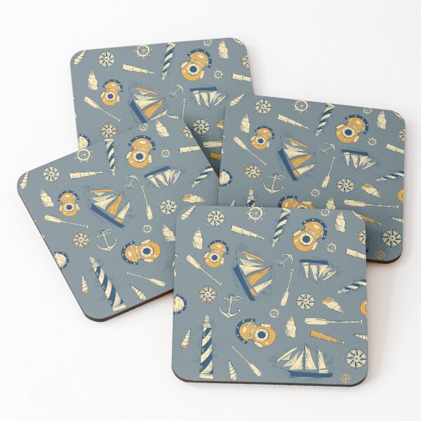 Item preview, Vintage Nautical Sea Adventure Pattern designed and sold by Hakubiya.