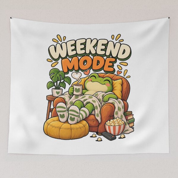 Item preview, Weekend Mode – Cute Cozy Frog Cartoon Design designed and sold by Kiinaaa.