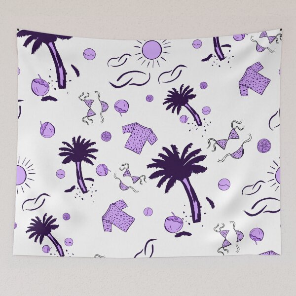 Item preview, Retro Summer Beach Pattern Purple designed and sold by altastudio.