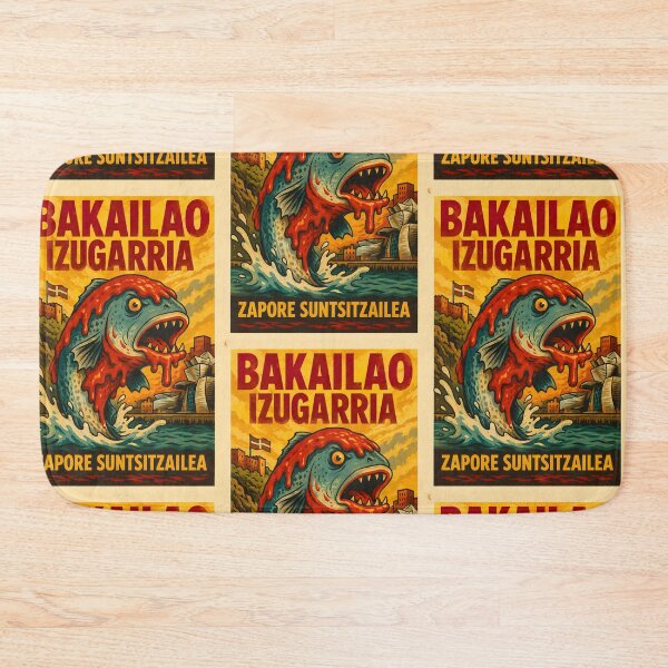 Item preview, Basque Cod Monster – Retro Comic Poster Illustration designed and sold by Travellerz.