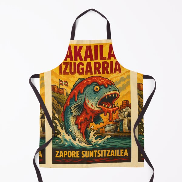 Item preview, Basque Cod Monster – Retro Comic Poster Illustration designed and sold by Travellerz.