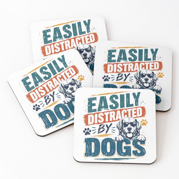 Item preview, Easily Distracted By Dogs Dog Lover Pet Owner Canine Humor designed and sold by RetroMini2026.