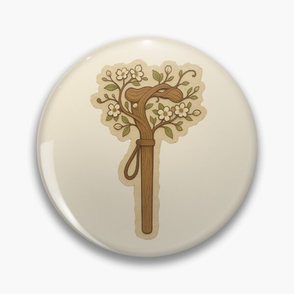 Item preview, Vintage Wooden Walking Stick With Wildflowers designed and sold by ITCHAWAWAA.