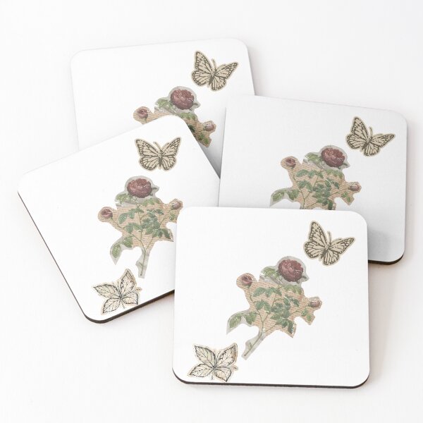 Item preview, Vintage Botanical Rose and Butterfly designed and sold by DearBunnyArt.