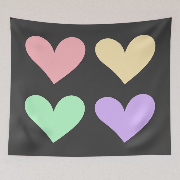 Item preview, Colorful Pastel Heart Shapes Design designed and sold by ubborn.