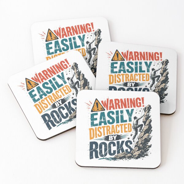 Item preview, Warning! Easily Distracted By Rocks Rock Climbing Climber Bouldering Mountaineering designed and sold by RetroMini2026.
