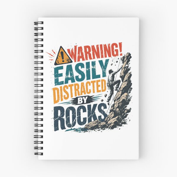 Item preview, Warning! Easily Distracted By Rocks Rock Climbing Climber Bouldering Mountaineering designed and sold by RetroMini2026.