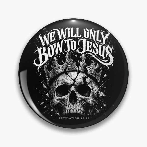Item preview, We Will Only Bow To Jesus Skull Crown Tee designed and sold by PureGritFaith.
