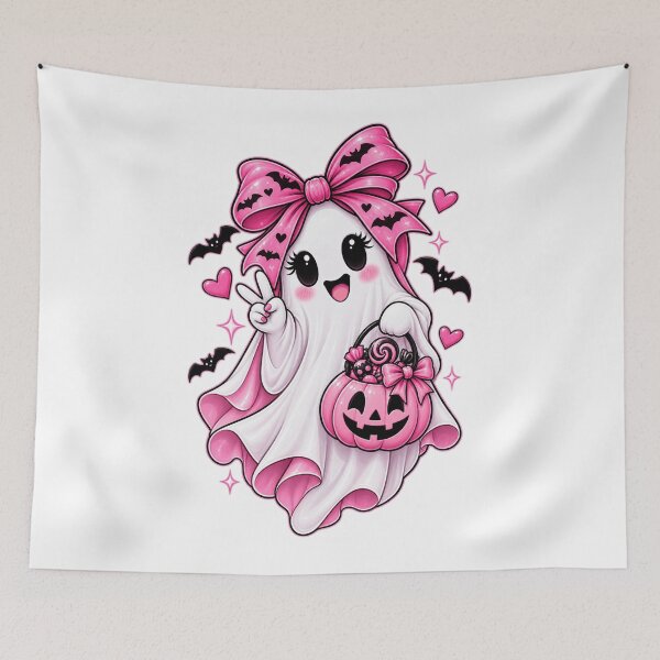 Item preview, Pink Ghost Halloween – Cute Spooky Kawaii Design designed and sold by Syedshah13.