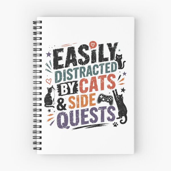 Item preview, Easily Distracted By Cats & Side Quests Cat Lover Gamer designed and sold by RetroMini2026.