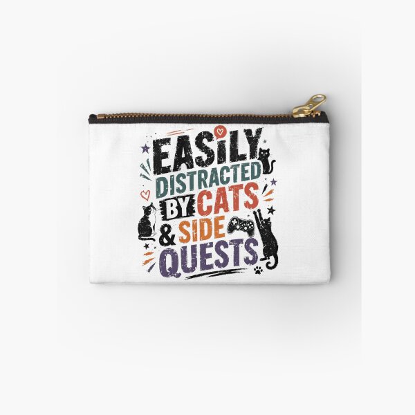 Item preview, Easily Distracted By Cats & Side Quests Cat Lover Gamer designed and sold by RetroMini2026.