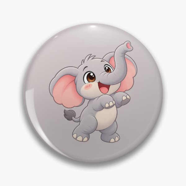 Item preview, Cute Happy Elephant with Raised Trunk designed and sold by zan-mf.